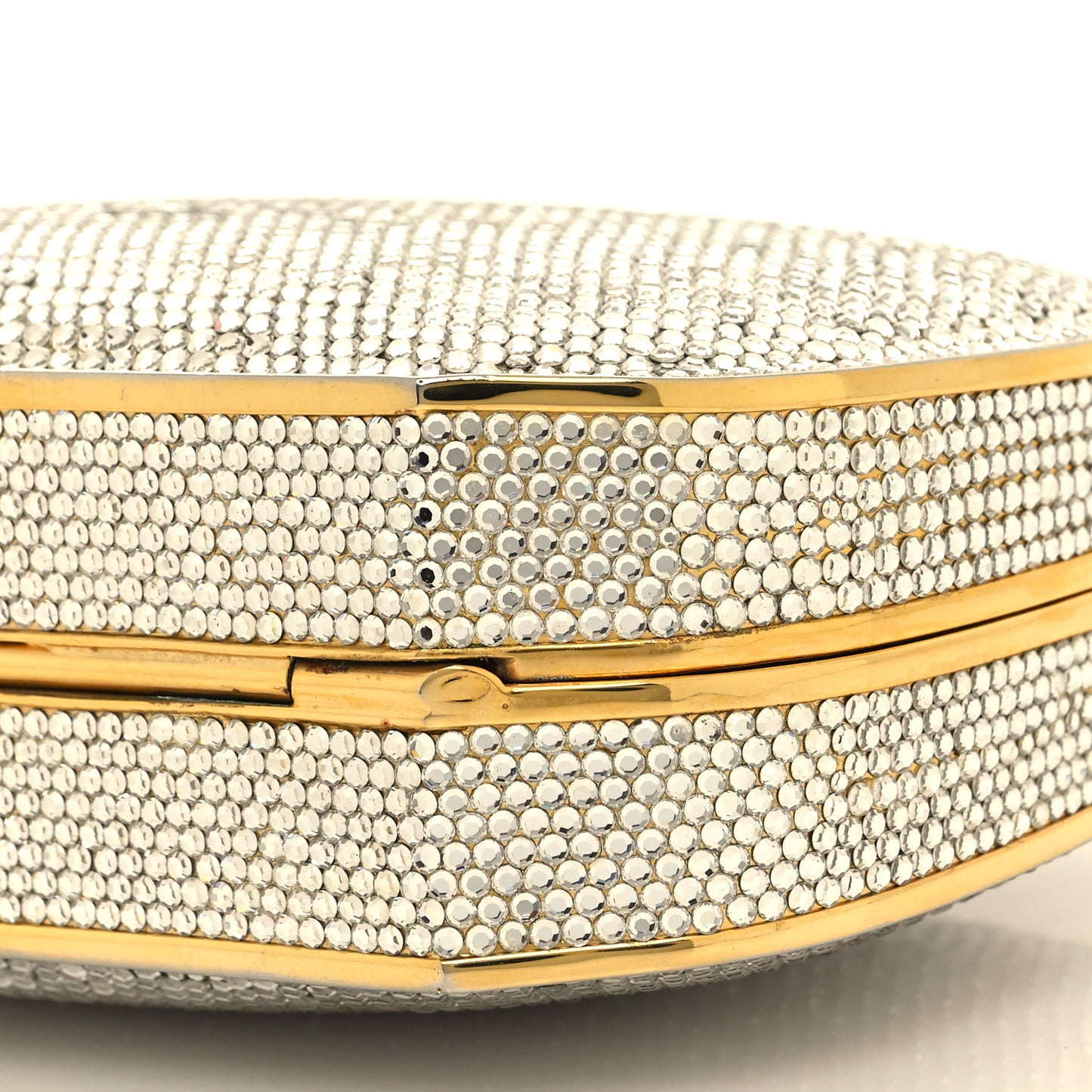 Swarovski Crystal Minaudiere Clutch Gold Silver