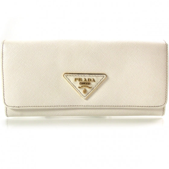 Prada Saffiano Continental Wallet White 1 of 7
