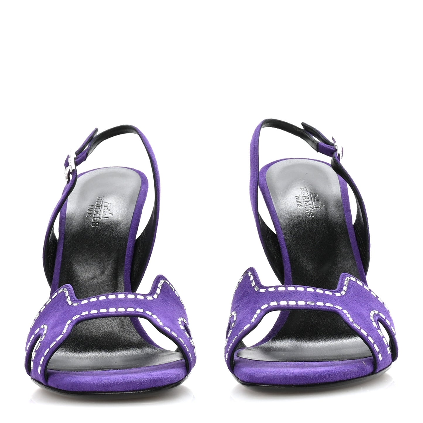 Suede Goatskin Crystal Heden 105 Sandals 40 Violet Majorette