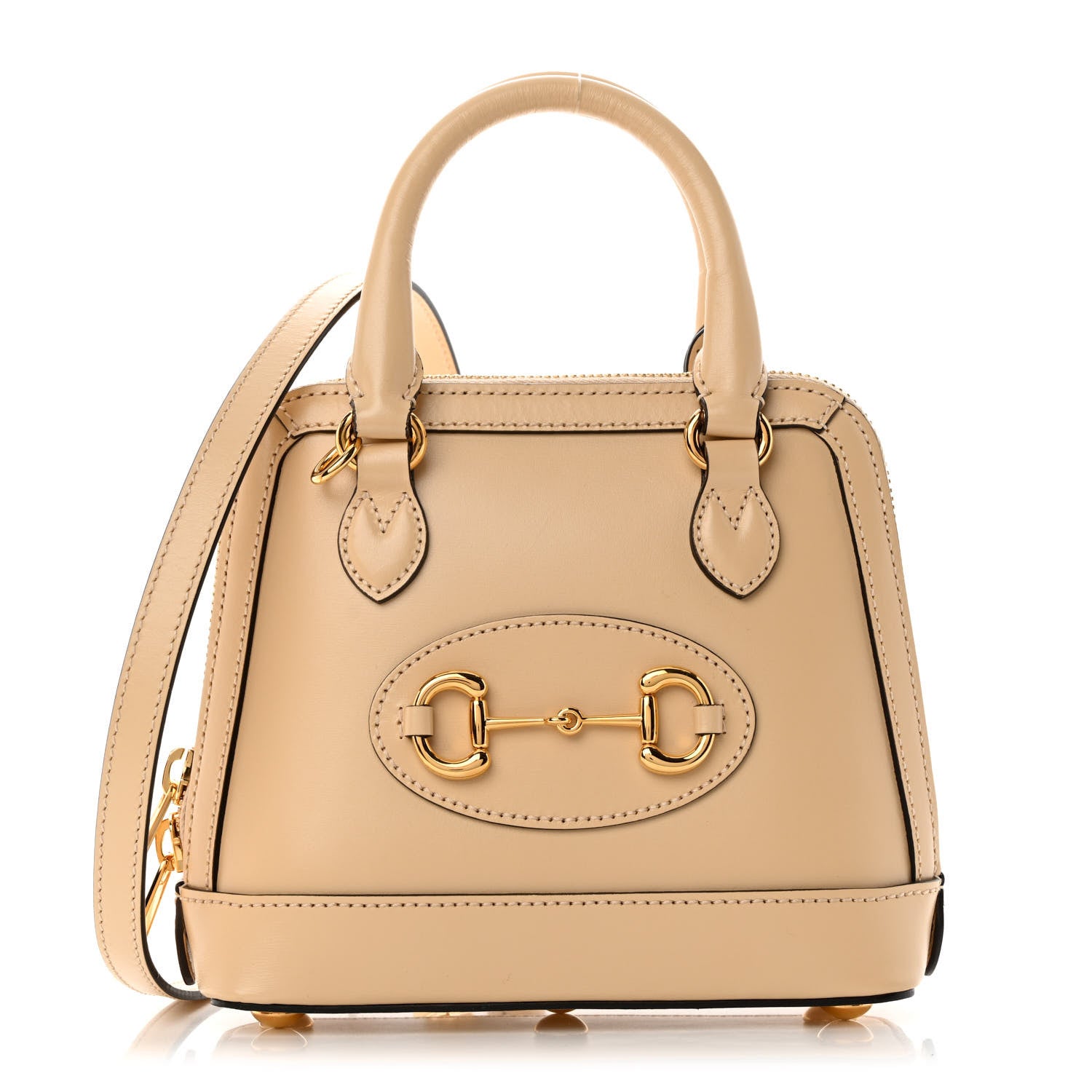 Gucci Boarded Plutone Calfskin Mini Horsebit 1955 Top Handle Bag Bubble Tea 1 of 10
