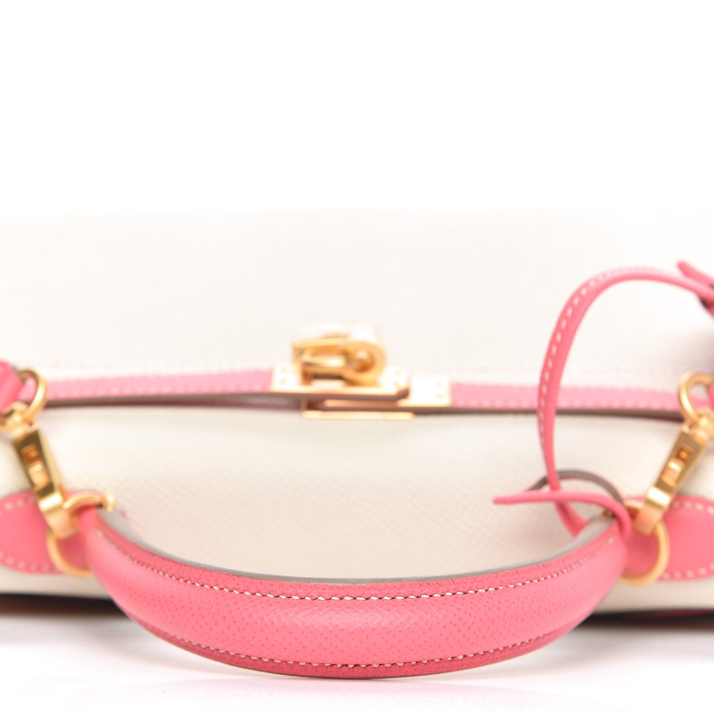 Epsom Bi-Color Horseshoe Kelly Sellier 25 Craie Rose Azalee