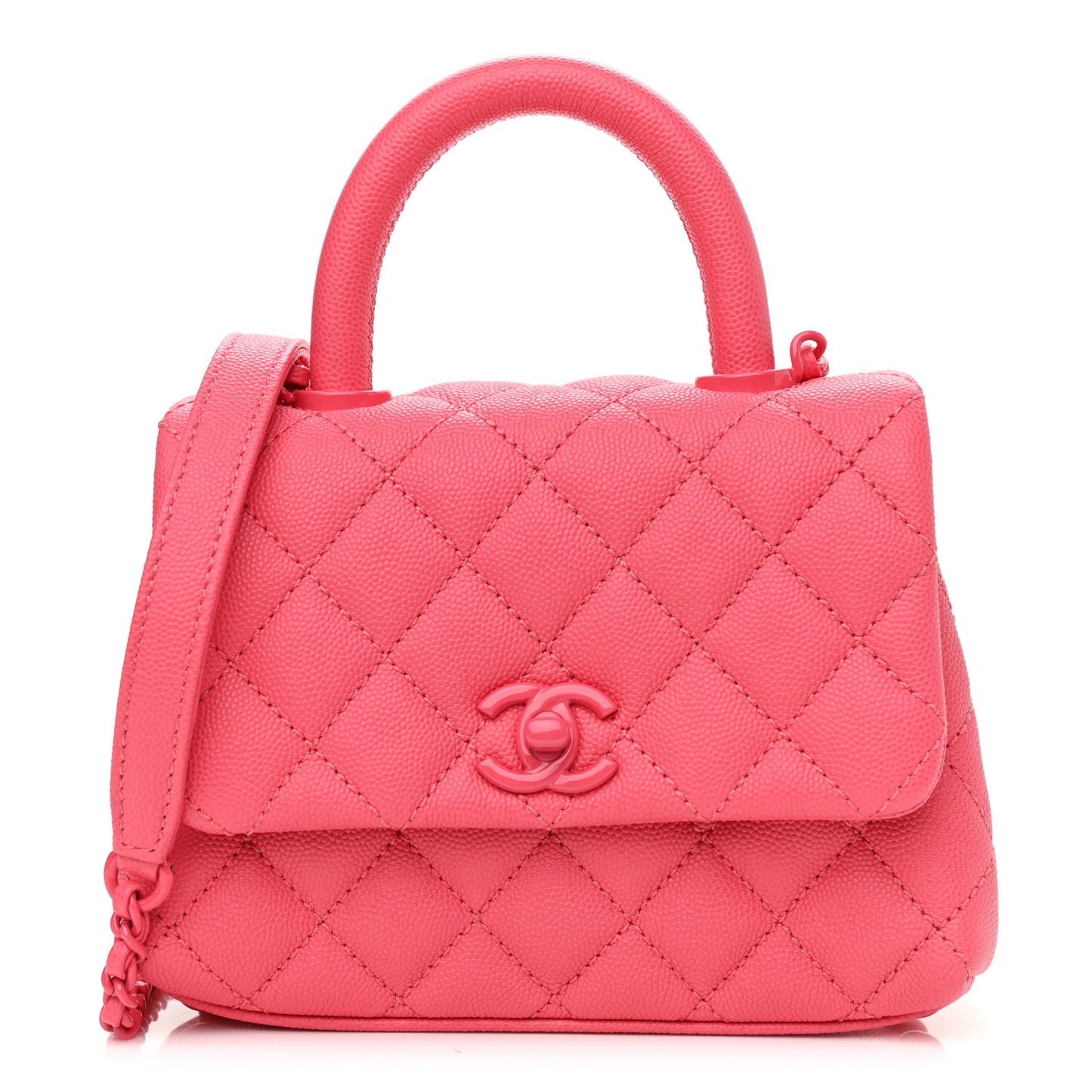 Caviar Quilted Incognito Extra Mini Coco Handle Flap Pink