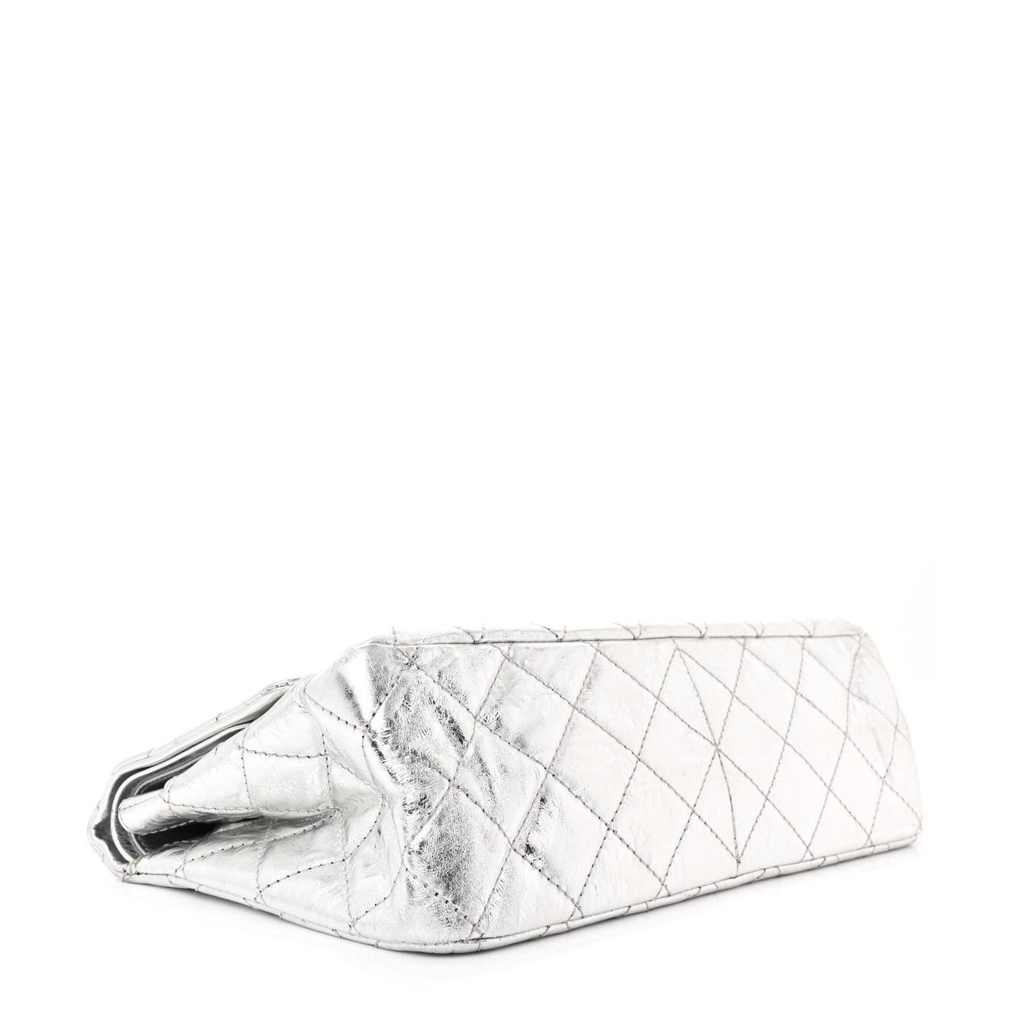 Metallic Aged Calfskin Quilted 2.55 Reissue 227 Flap Silver