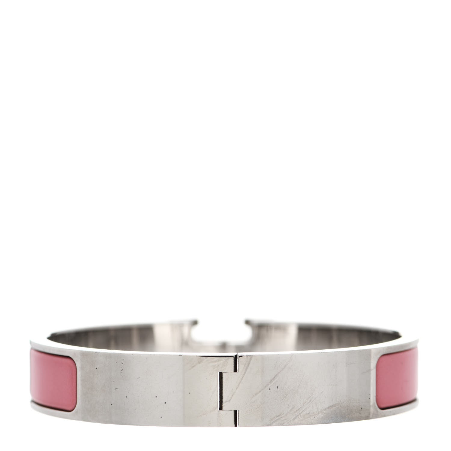 Hermes Enamel Narrow Clic Clac H Bracelet GM Rose Velours 3 of 6