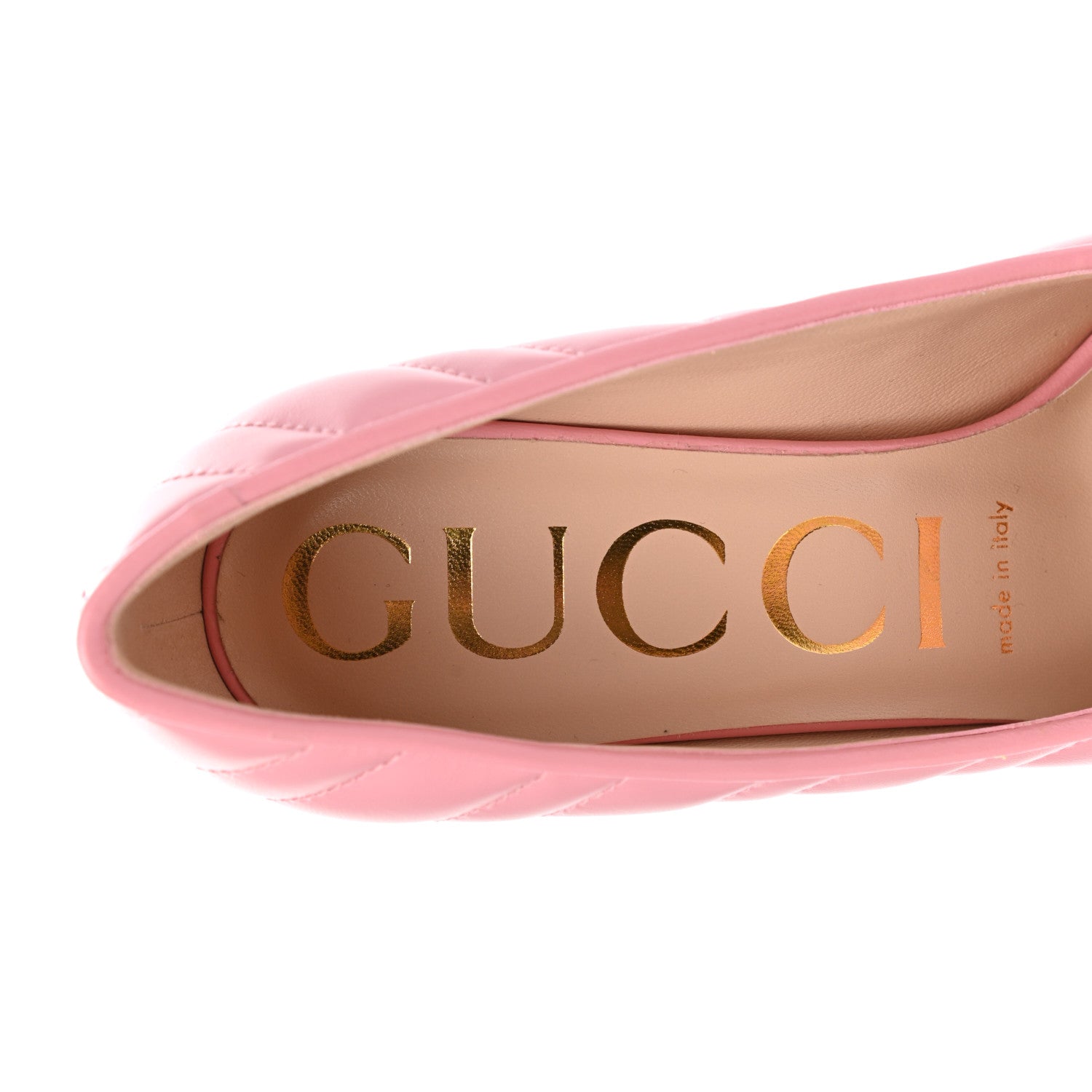 Gucci Nappa Charlotte Chevron Matelasse Double G 75mm Pumps 37 Wild Rose 7 of 8