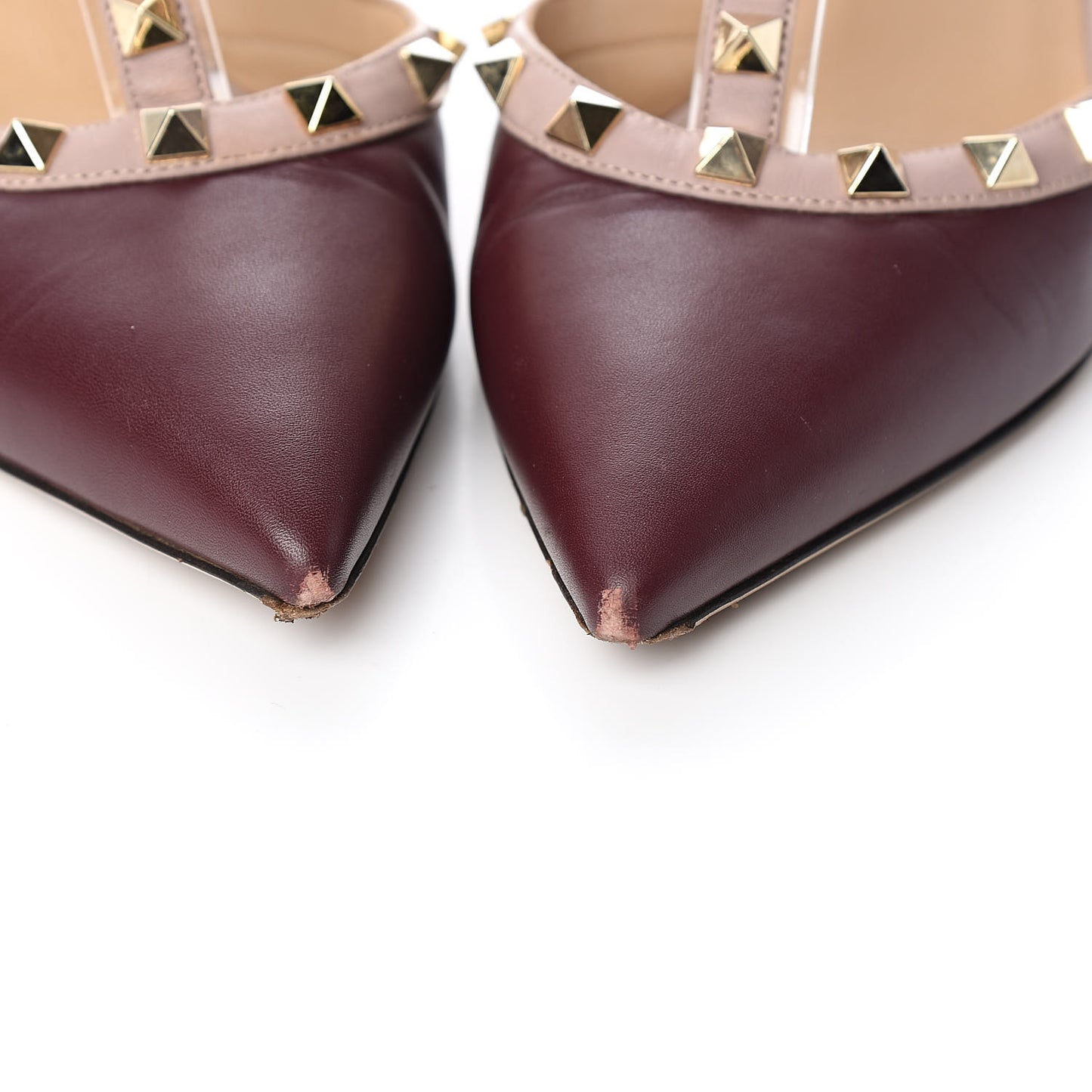 Nappa Rockstud Ankle Strap 65mm Pumps 36.5 Rubin Poudre