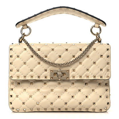 Valentino Garavani Nappa Medium Rockstud Spike Shoulder Bag Light Ivory 1 of 8