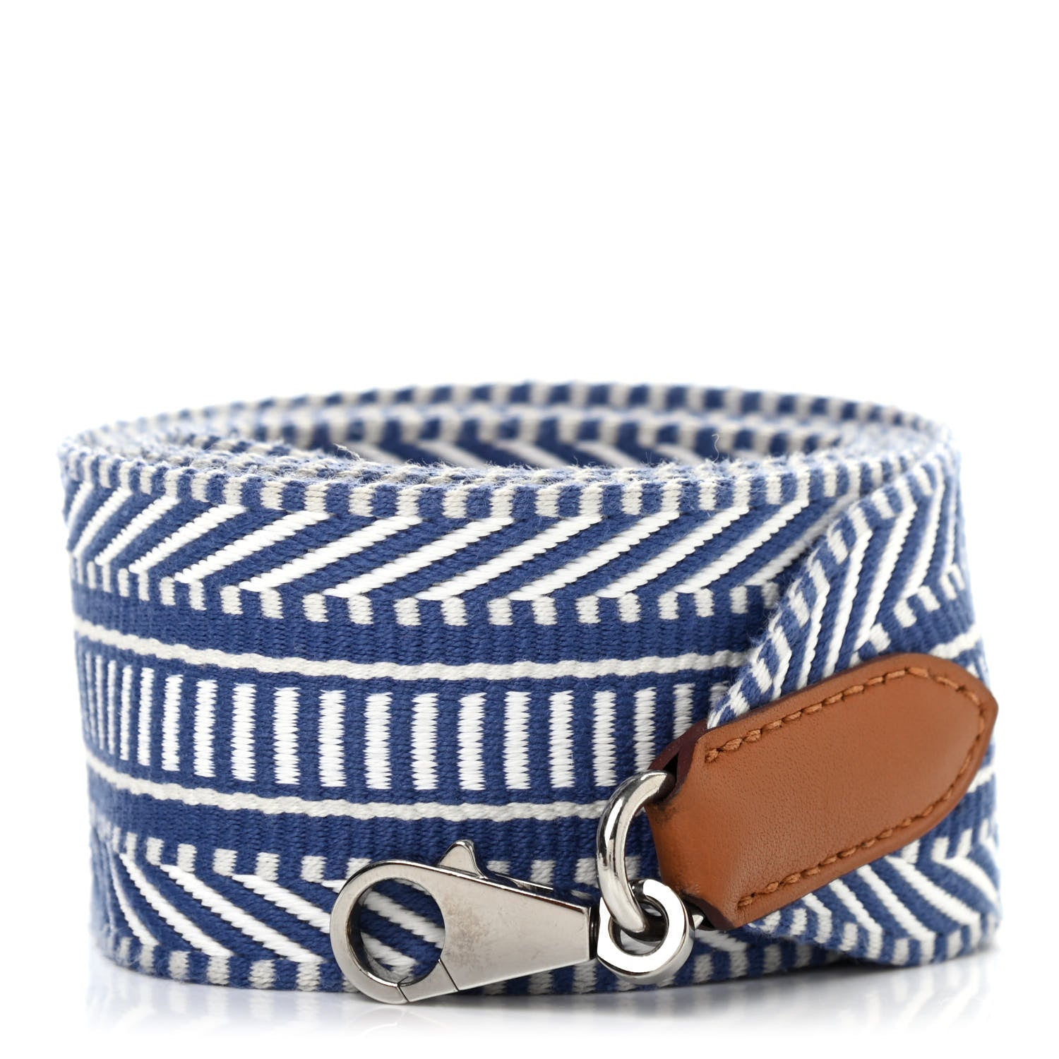 Hermes Toile Swift 50mm Sangle Cavale Shoulder Strap Ecru Bleu Brighton Gold 1 of 5