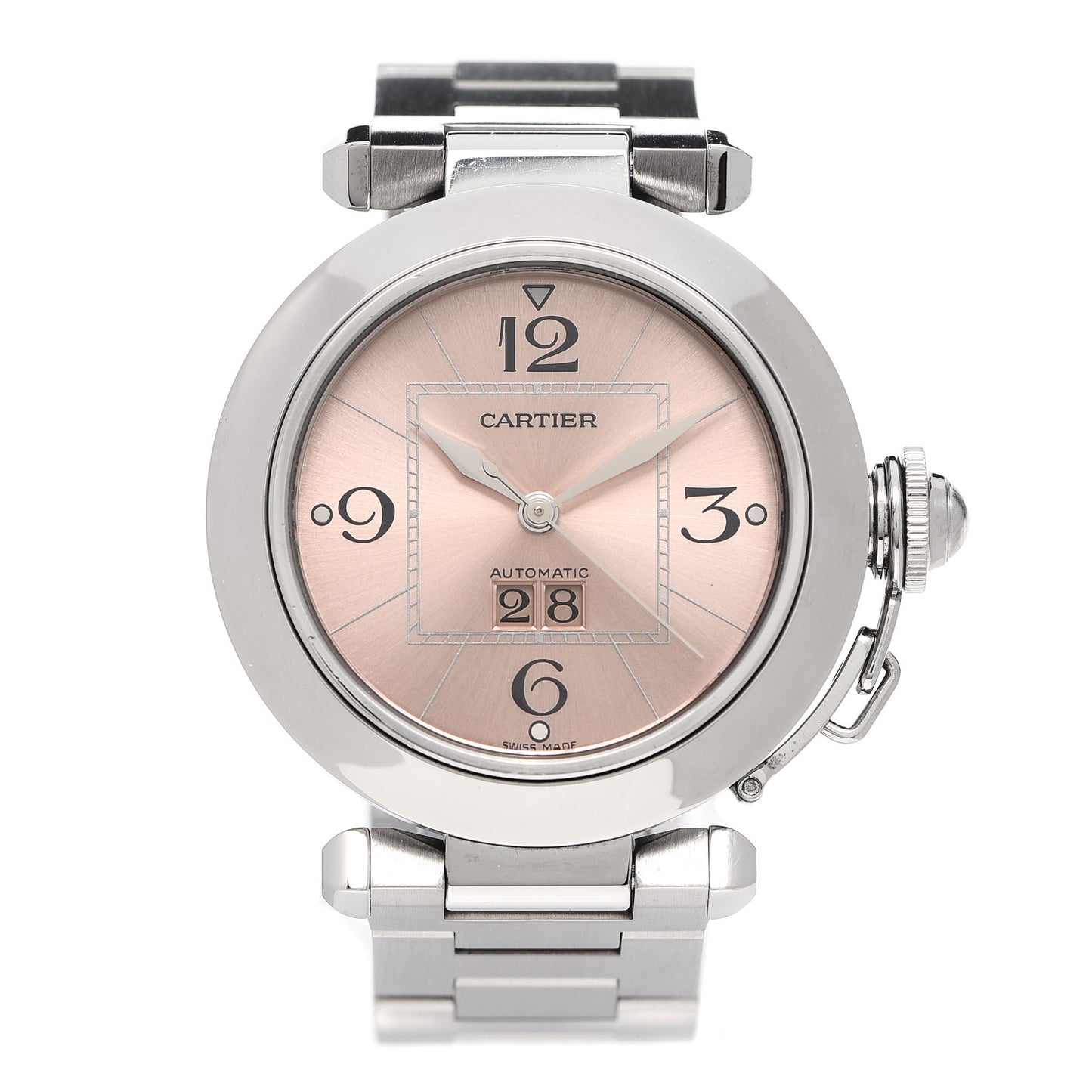 Stainless Steel 35mm Pasha C Big Date Automatic Watch Pink