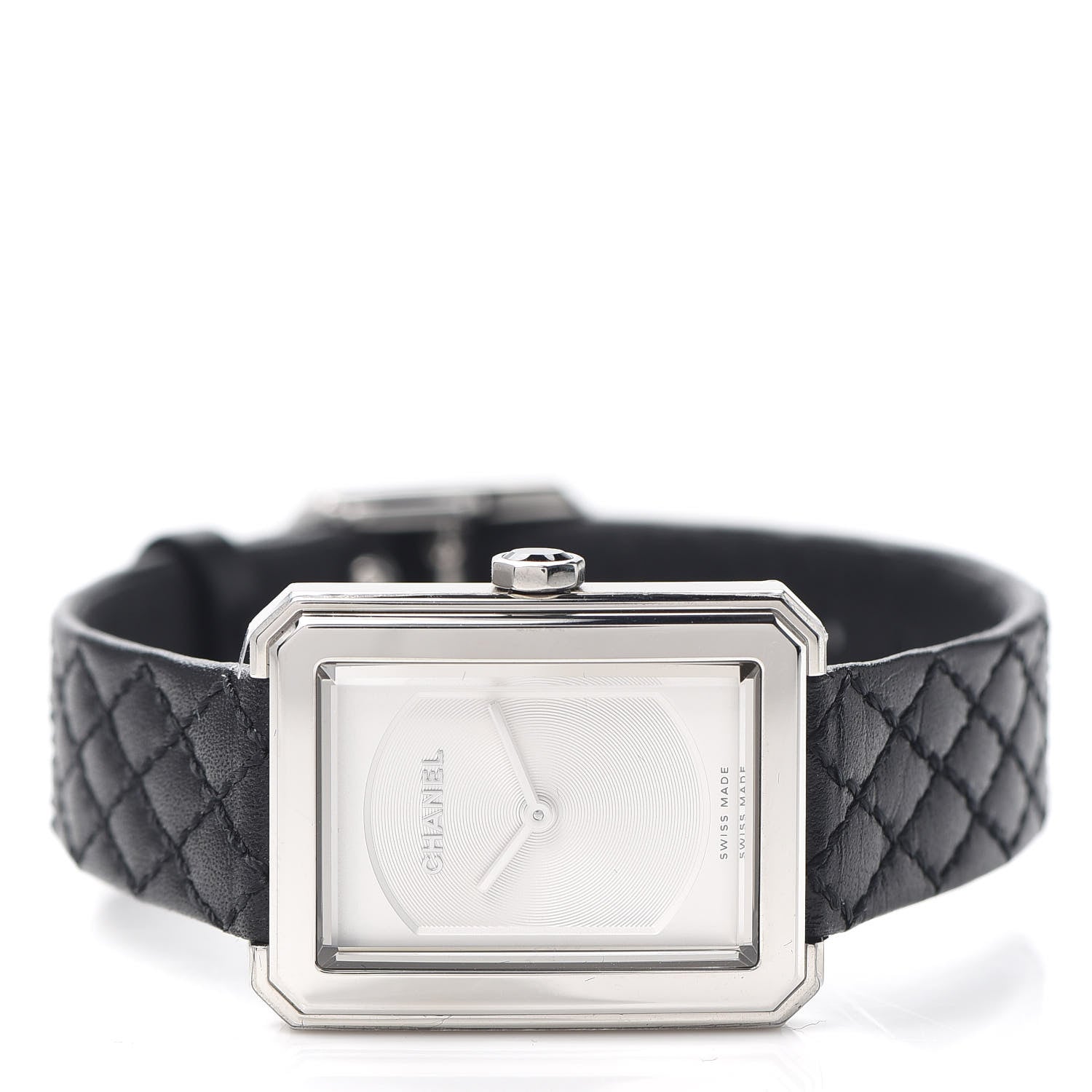 Chanel Stainless Steel Calfskin 21mm Boy-Friend Quilt Quartz Watch Black 2 of 7