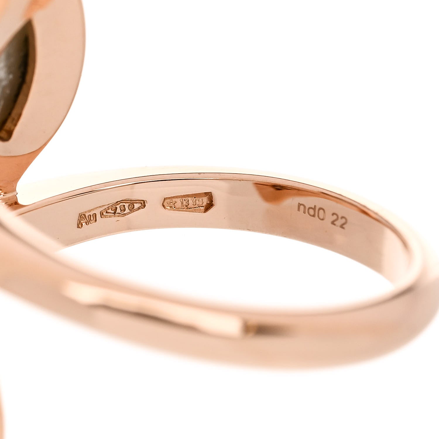 Bulgari 18K Rose Gold Mother of Pearl Diamond .22ct Divas' Dream Ring 50 5.5 5 of 6