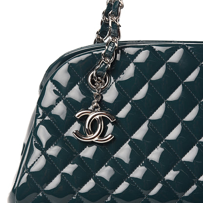 Chanel Patent Quilted Medium Just Mademoiselle Bowling Bag Turquoise 10 of 10