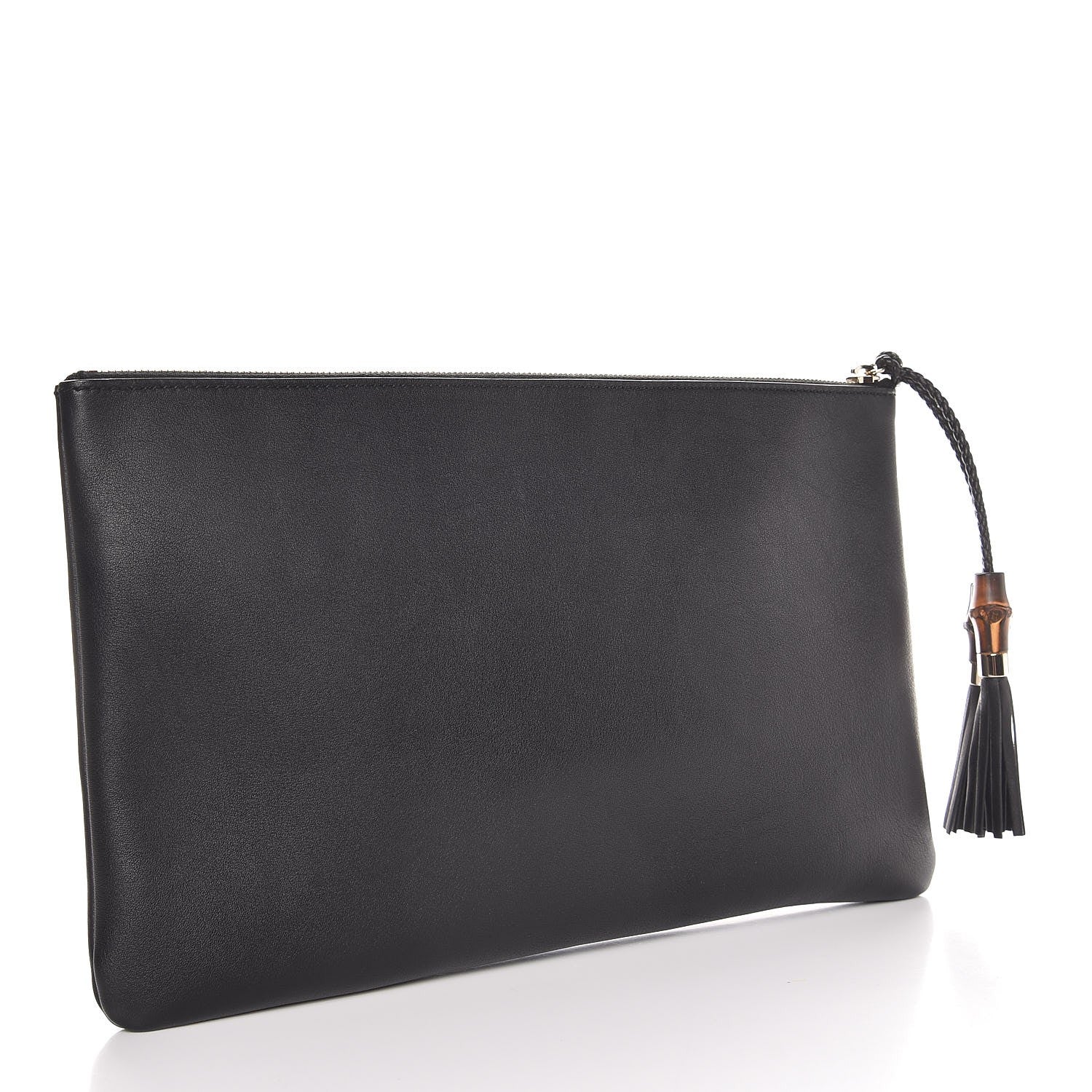 Gucci Calfskin Large Bamboo Clutch Black 3 of 7