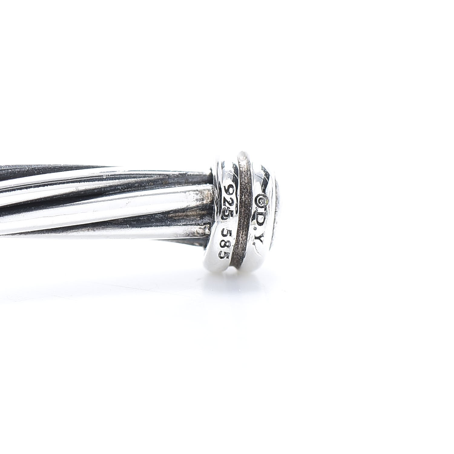 David Yurman Sterling Silver 14K Yellow Gold DY Whispers Te Amo Bracelet 4 of 6