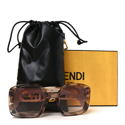 Fendi Acetate O'Lock Square Sunglasses FE40048U Havana Beige 7 of 7