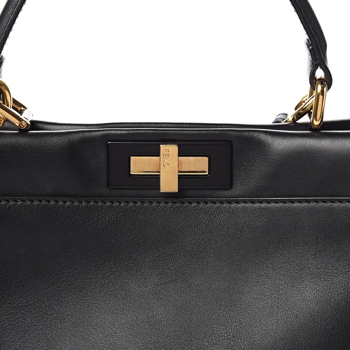 Vitello Seta Shiny Nappa Medium Peekaboo Iconic Satchel Black