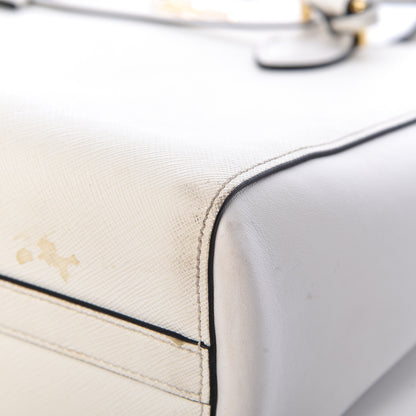 Prada Saffiano Soft Calfskin Zippered Tote White 15 of 21