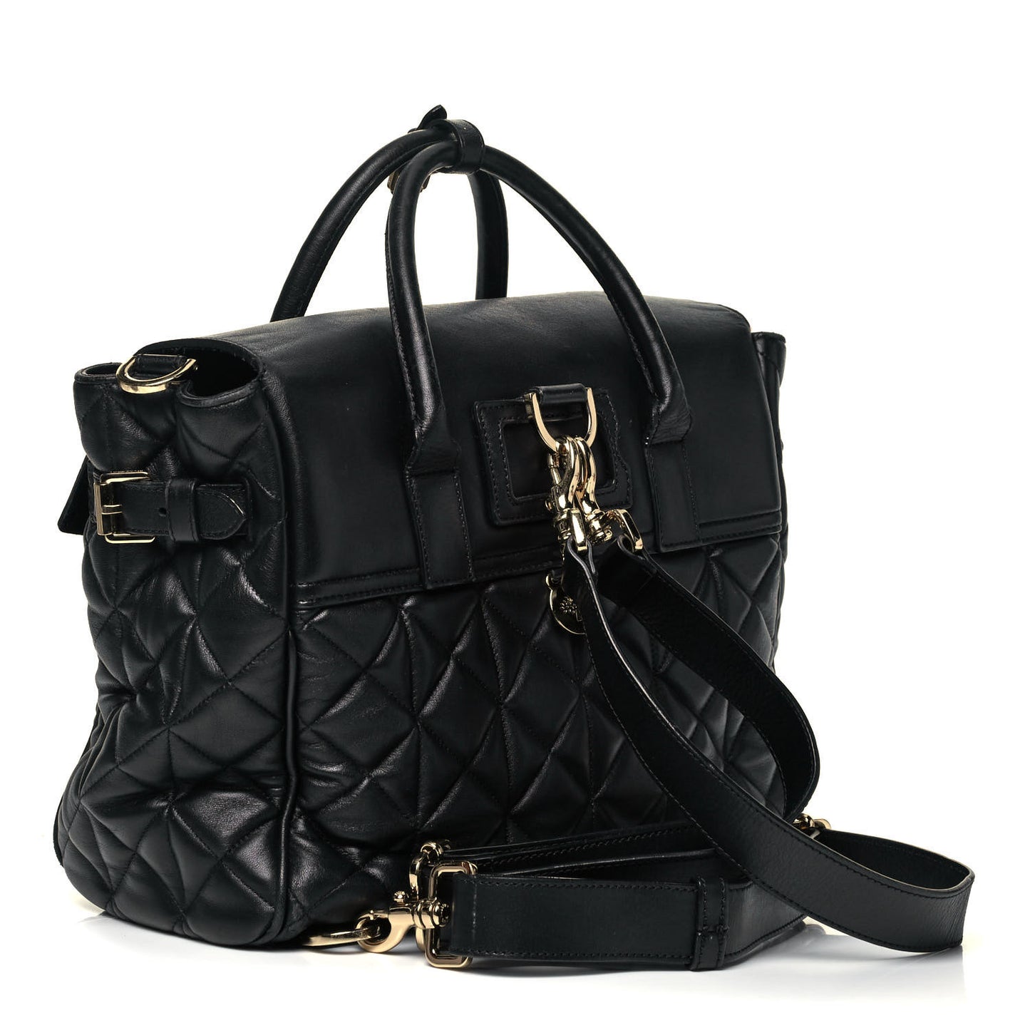 Nappa Quilted Medium Cara Delevingne Convertible Bag Black