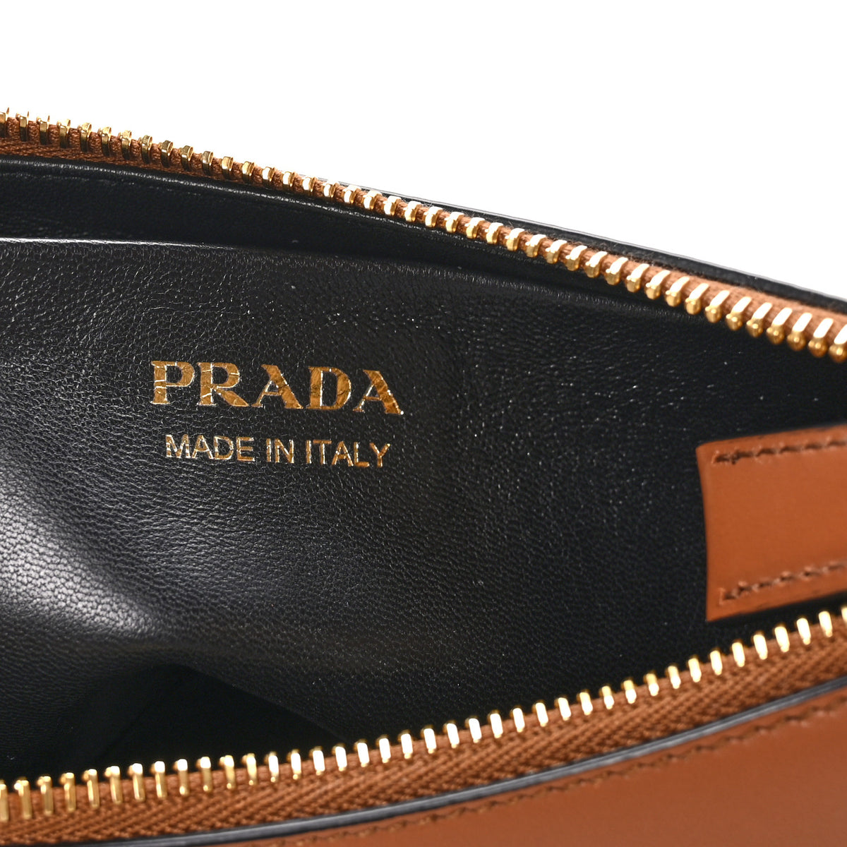 Prada Soft Calfskin Arque Shoulder Bag Cognac 6 of 9