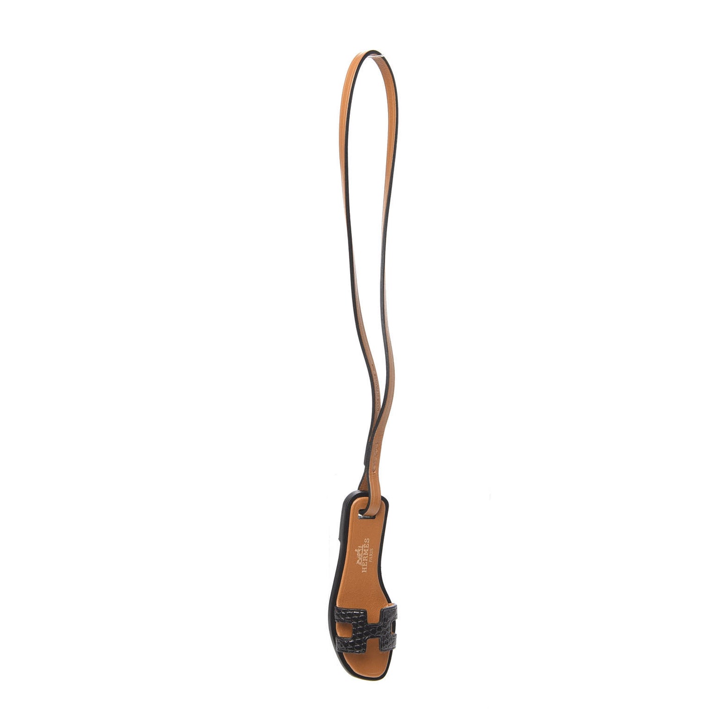 Lizard Butler Calfskin Hunter Oran Nano Bag Charm Black