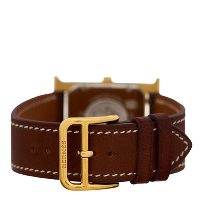 Hermes Stainless Steel Epsom 26mm Heure H Hour Quartz Watch Gold 3 of 4