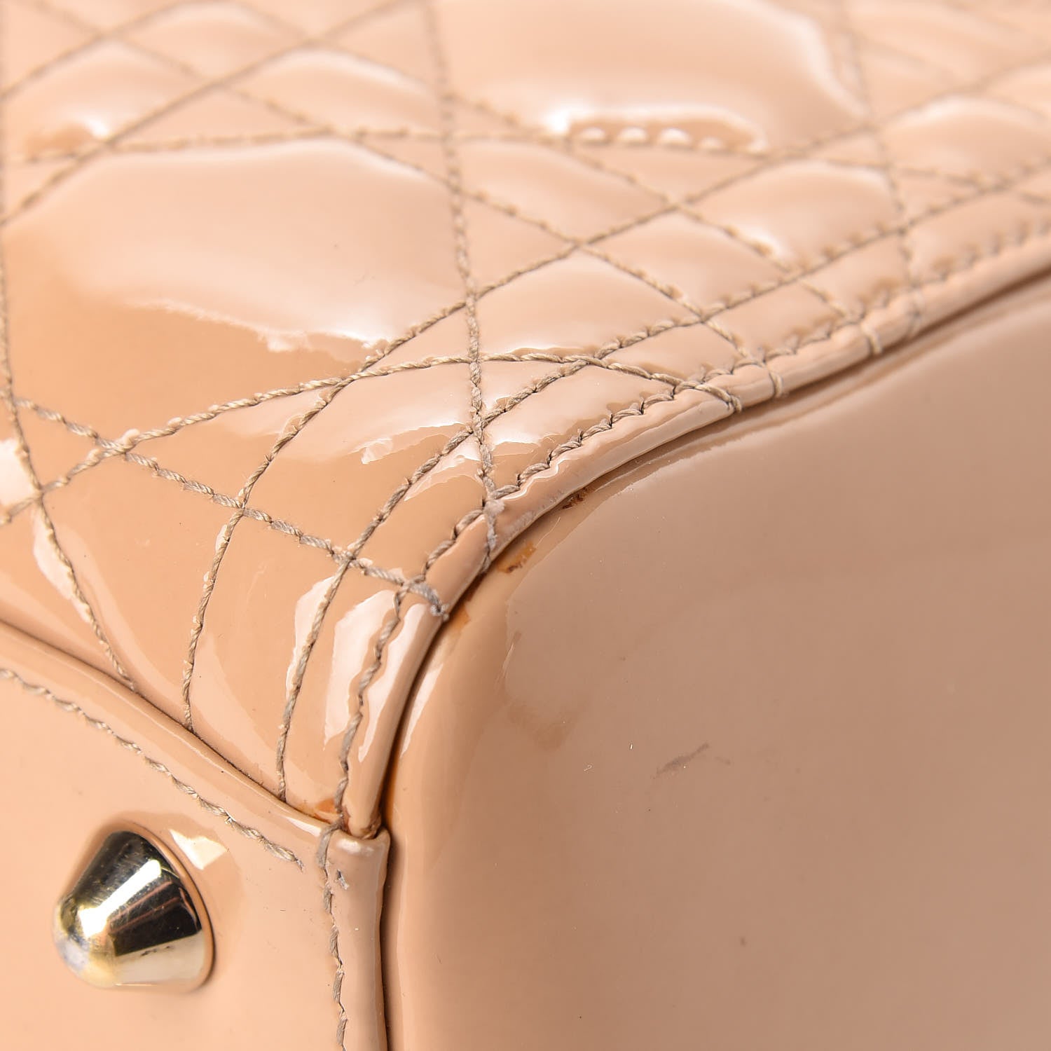 Christian Dior Patent Cannage Large Lady Dior Dark Beige 11 of 16