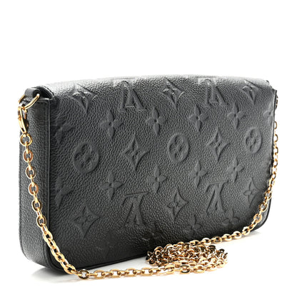 Louis Vuitton Empreinte Pochette Felicie Chain Wallet Black 3 of 9