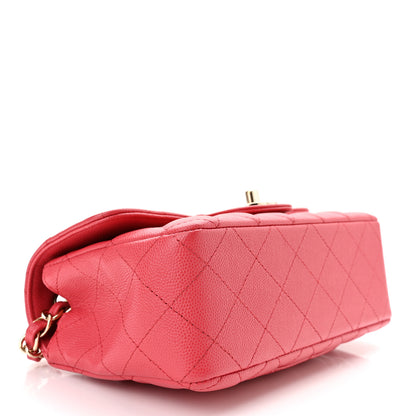 Chanel Caviar Quilted Mini Rectangular Flap Dark Pink 3 of 10