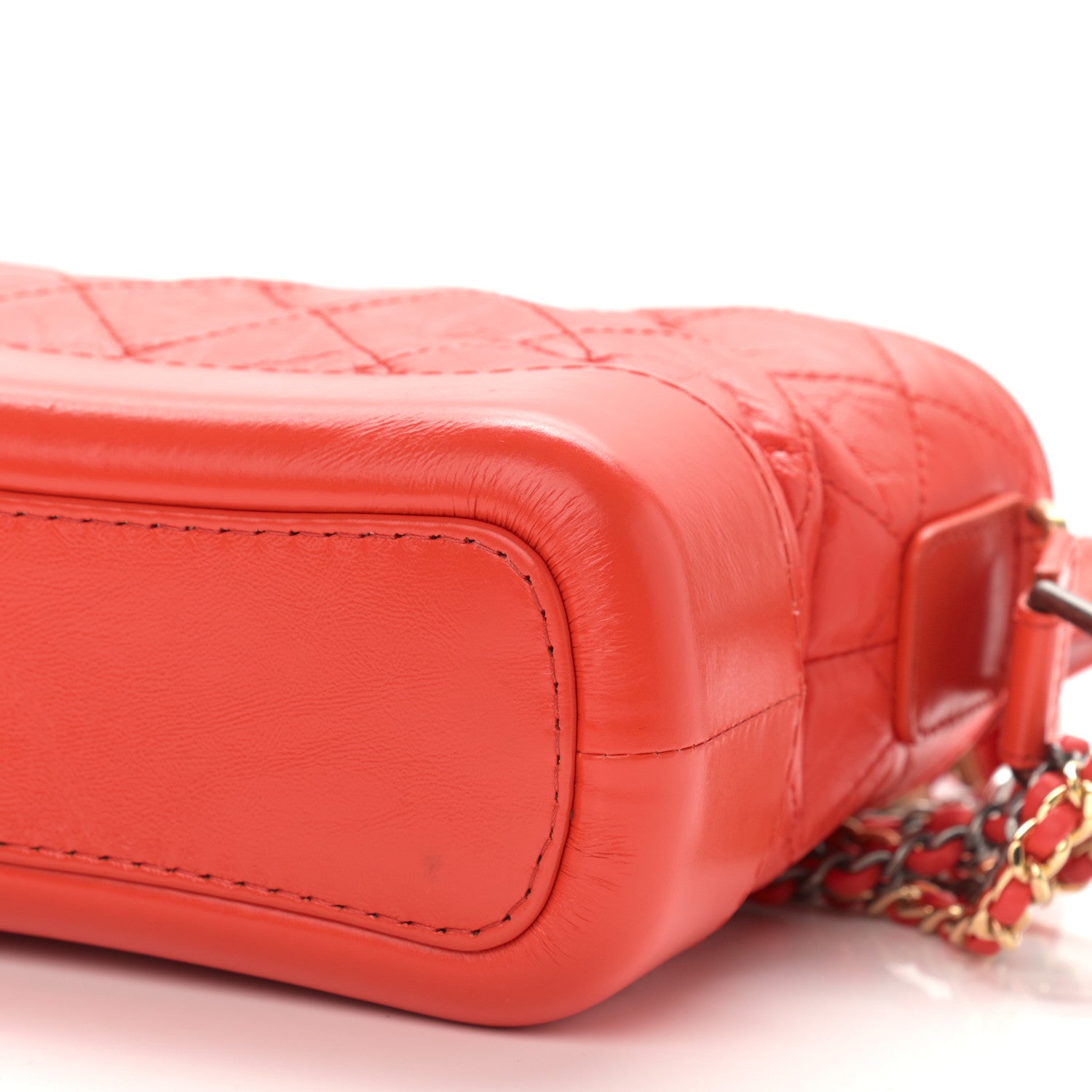 Chanel Aged Calfskin Quilted Small Gabrielle Hobo Red 7 of 11