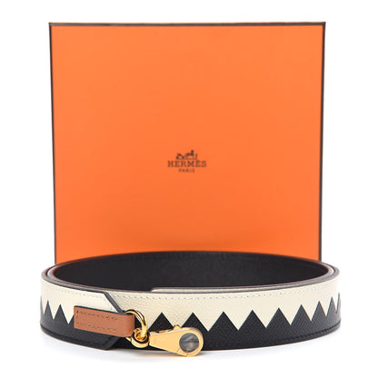 Hermes Epsom 30mm Tressage Au Galop Shoulder Strap Black Craie Gold 5 of 5