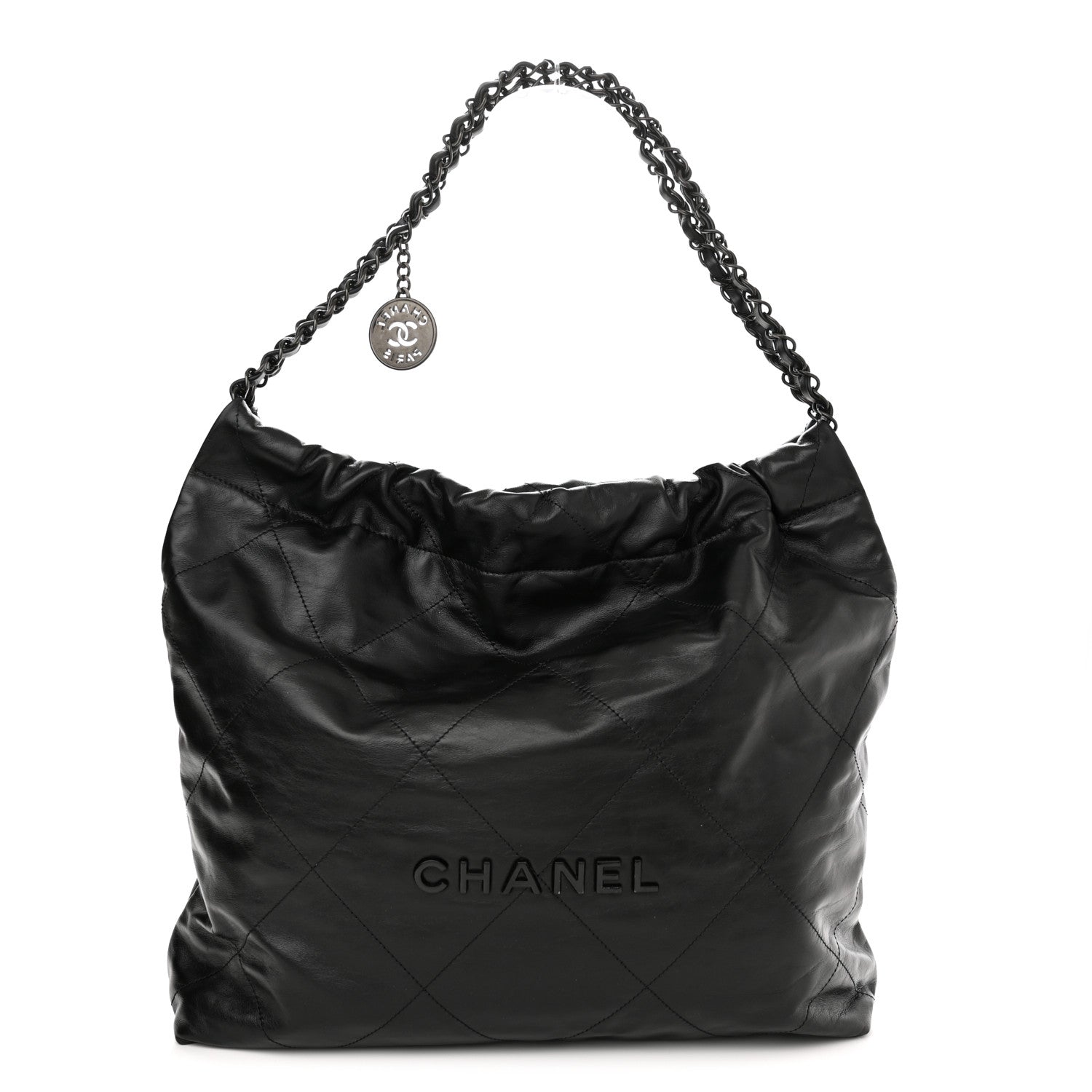 Chanel Shiny Calfskin Quilted Chanel 22 So Black 1 of 10