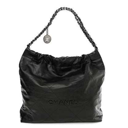 Chanel Shiny Calfskin Quilted Chanel 22 So Black 1 of 10