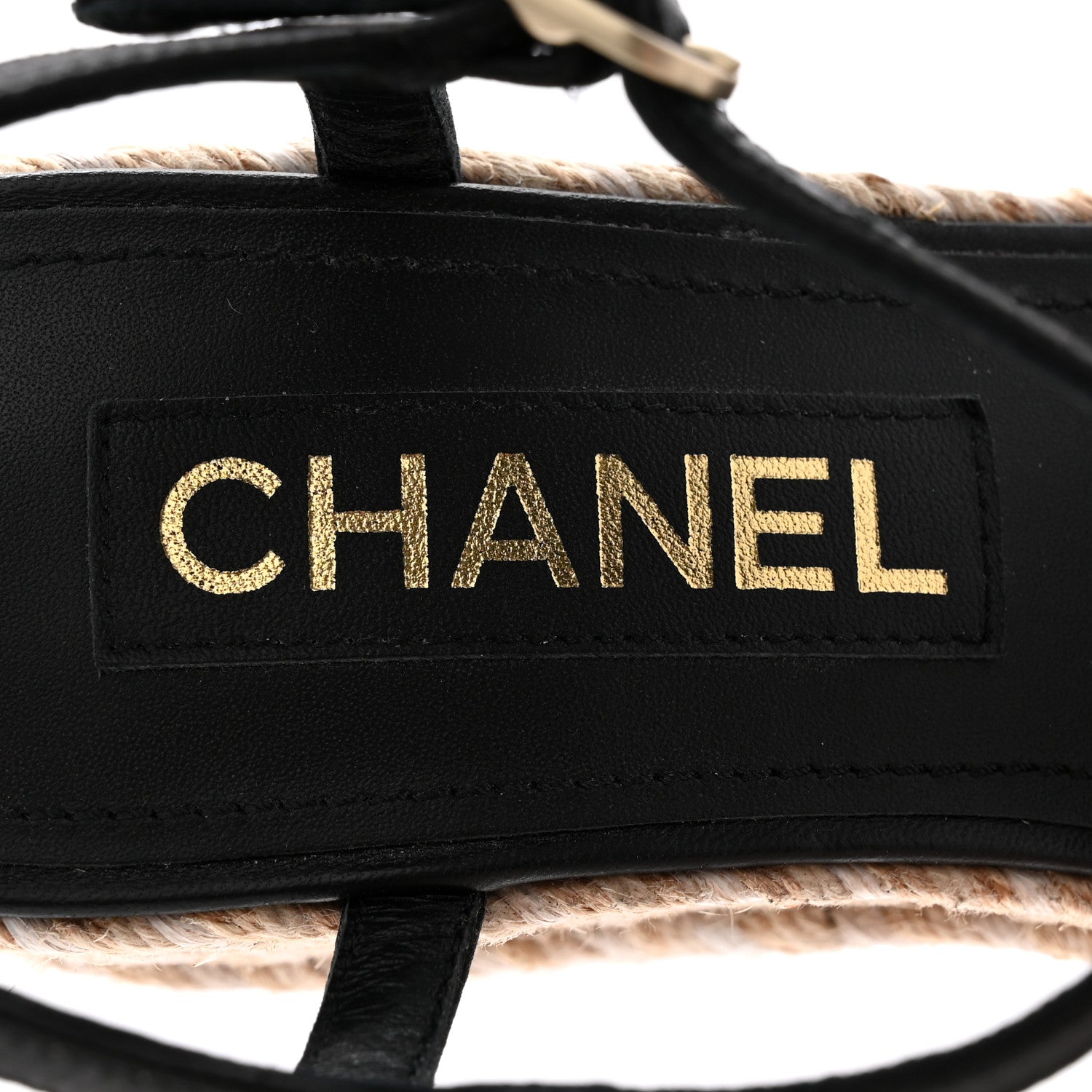 Chanel Satin Grosgrain CC Espadrilles Wedges 37 Black 7 of 13