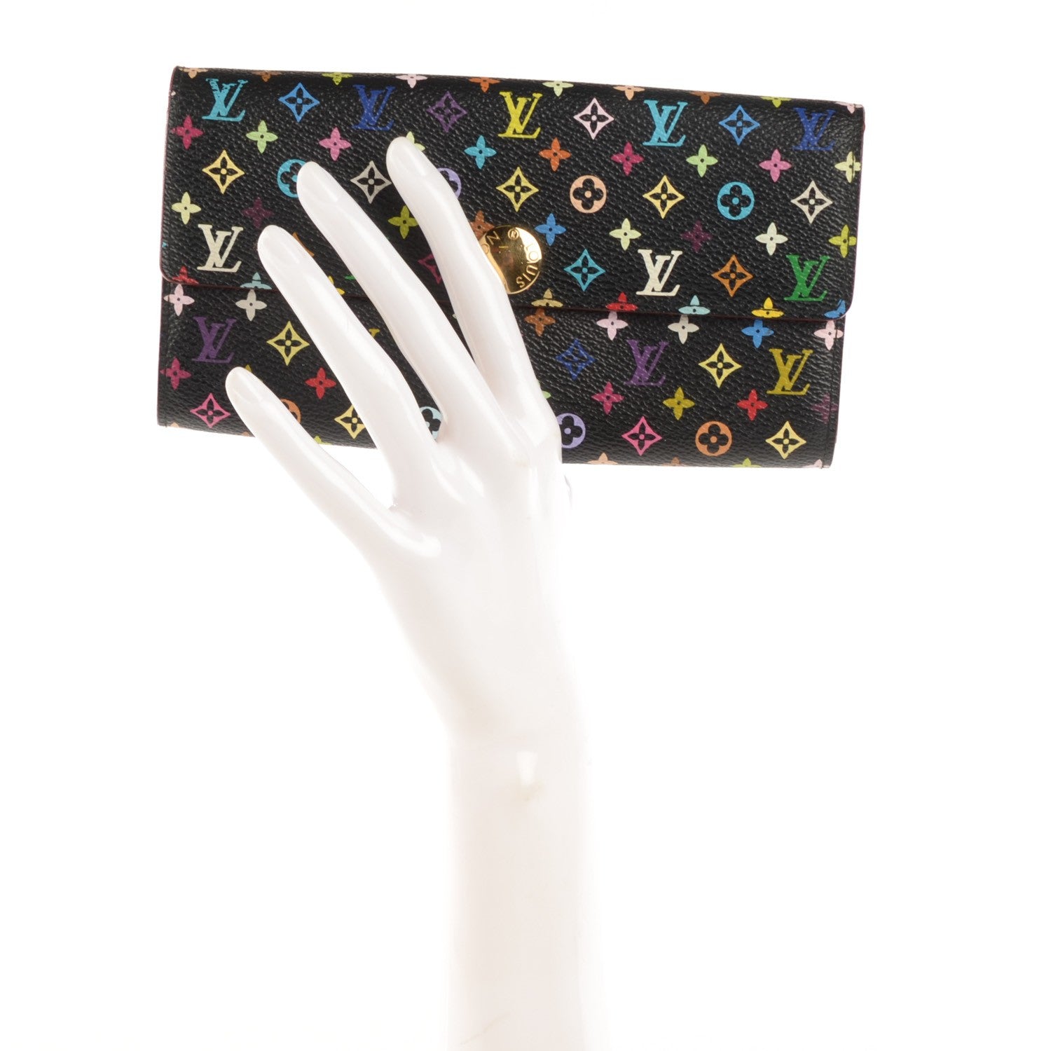 Louis Vuitton Monogram Multicolor Sarah Wallet Black 2 of 8
