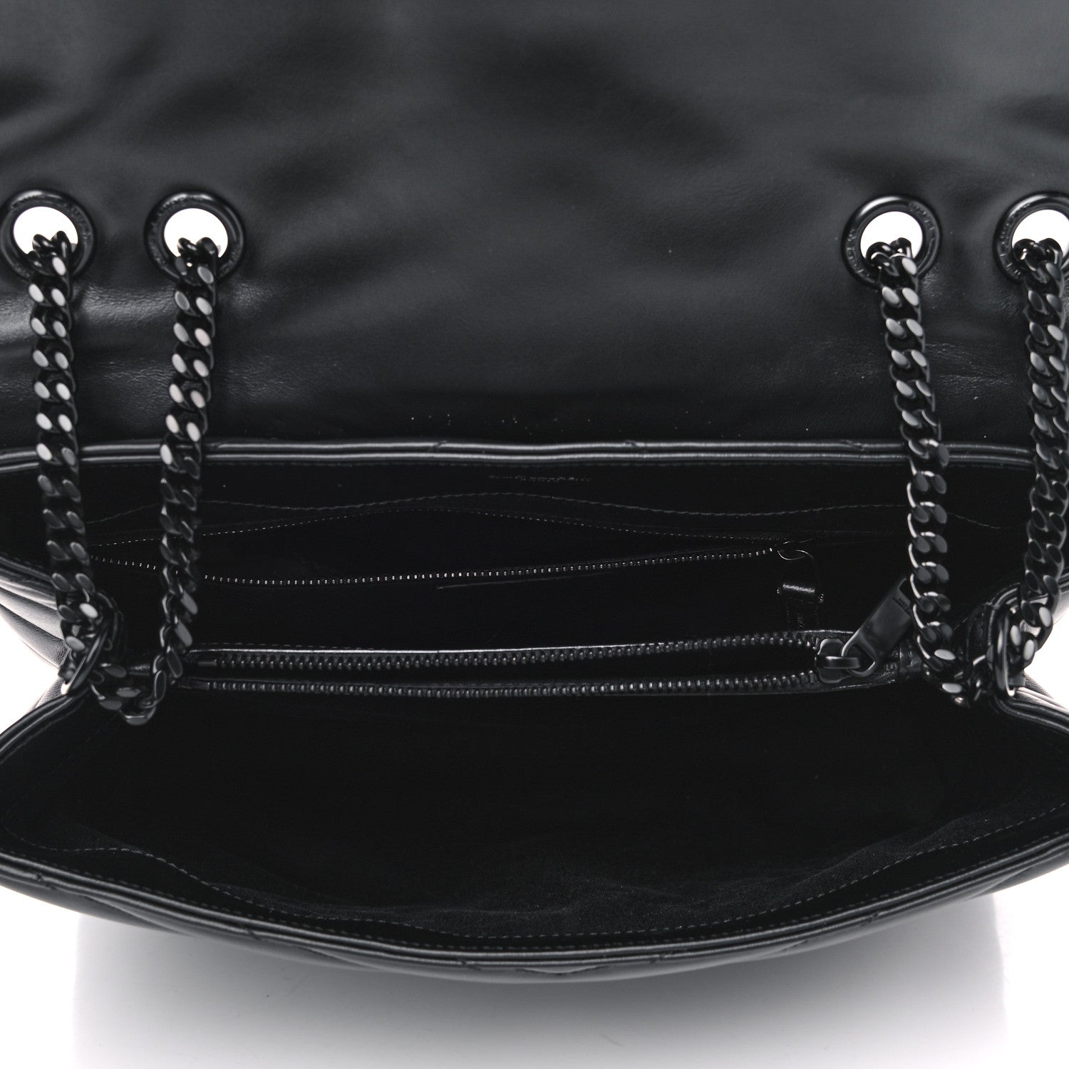 Saint Laurent Calfskin Y Quilted Monogram Medium Loulou Chain Satchel Black 4 of 6
