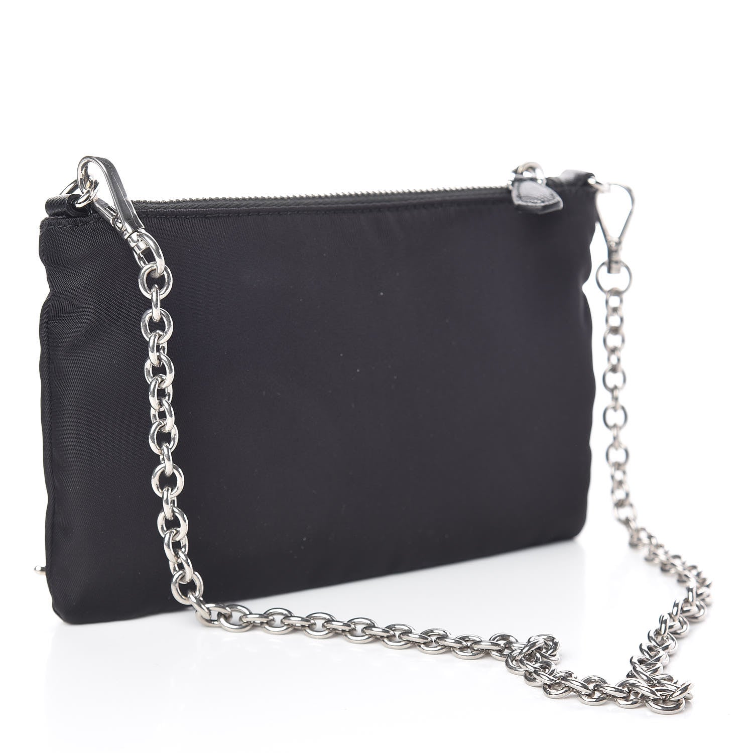 Prada Tessuto Nylon Robot Chain Pouch Black 3 of 10