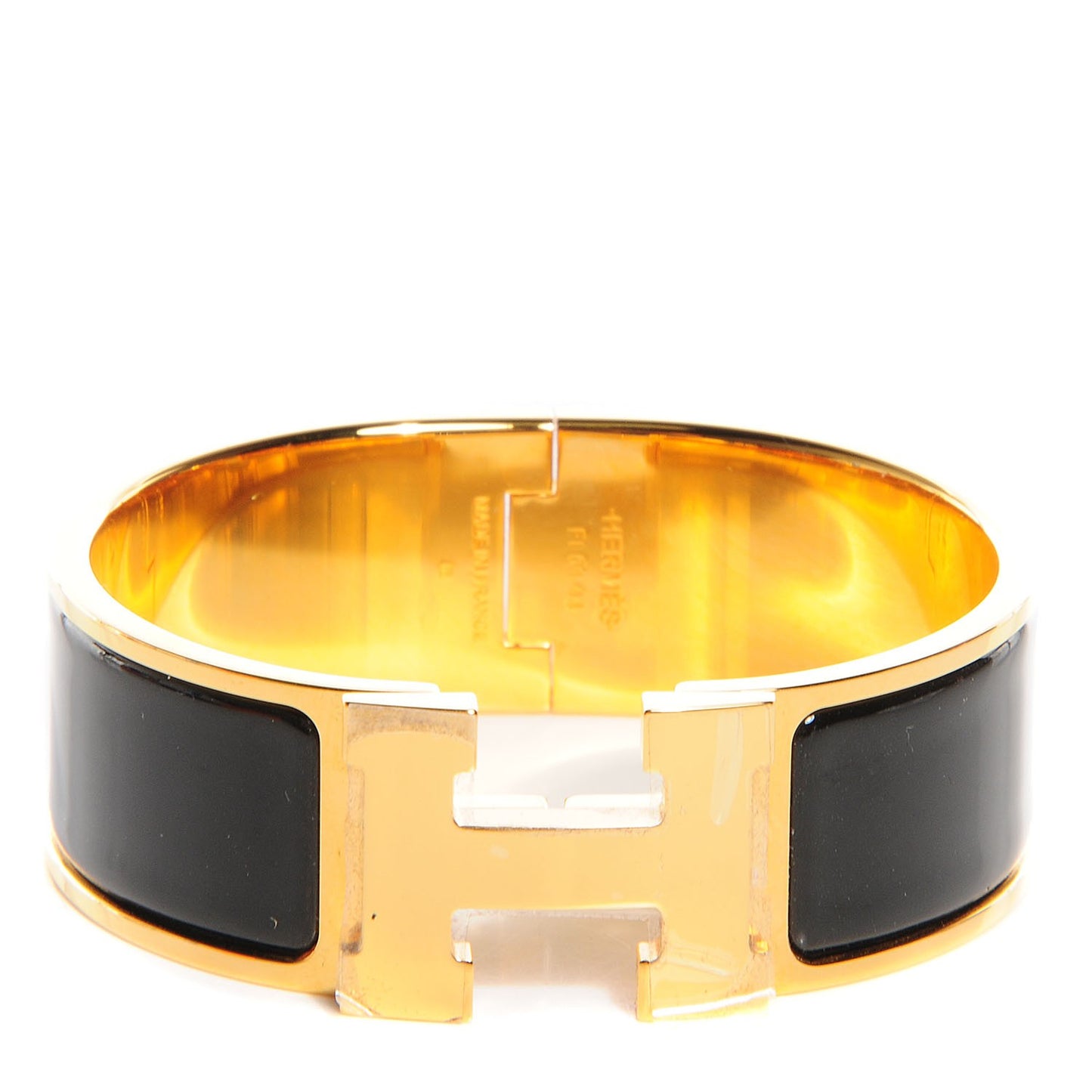 Enamel Wide Clic Clac H Bracelet PM Black