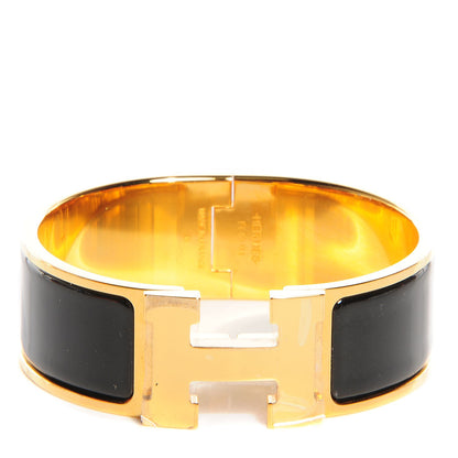 Hermes Enamel Wide Clic Clac H Bracelet PM Black 1 of 6