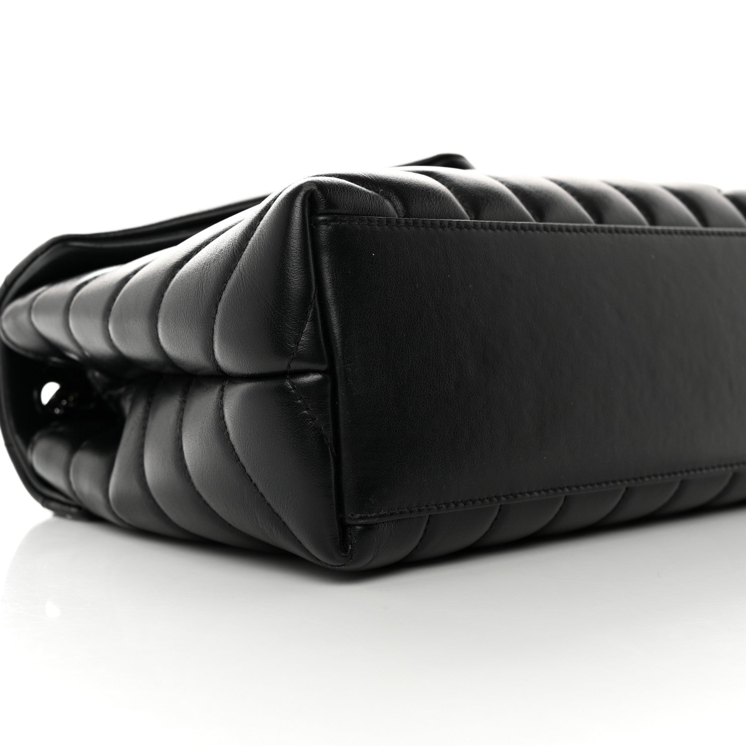 Saint Laurent Calfskin Y Quilted Monogram Monochrome Small Loulou Chain Satchel Black 9 of 13