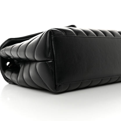 Saint Laurent Calfskin Y Quilted Monogram Monochrome Small Loulou Chain Satchel Black 9 of 13
