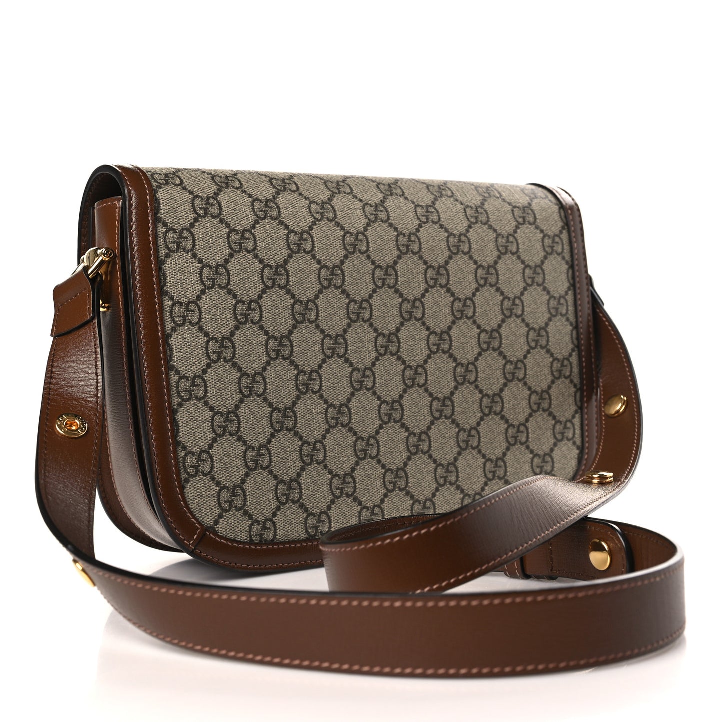 GG Supreme Monogram Horsebit 1955 Shoulder Bag Beige Brown Sugar