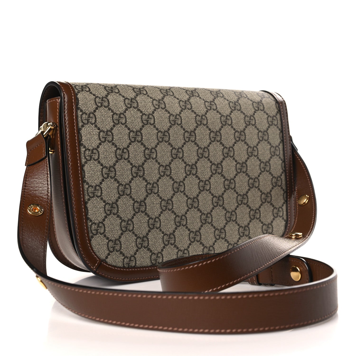 Gucci GG Supreme Monogram Horsebit 1955 Shoulder Bag Beige Brown Sugar 3 of 9