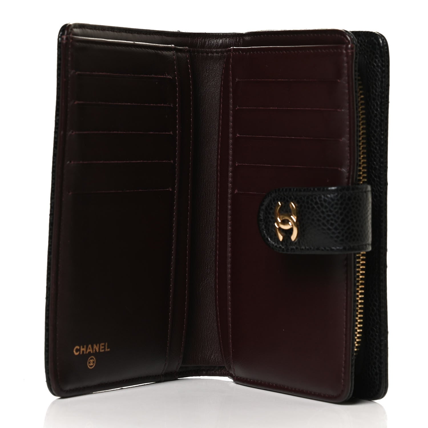 Chanel Caviar Quilted CC French Wallet Black 5 of 11