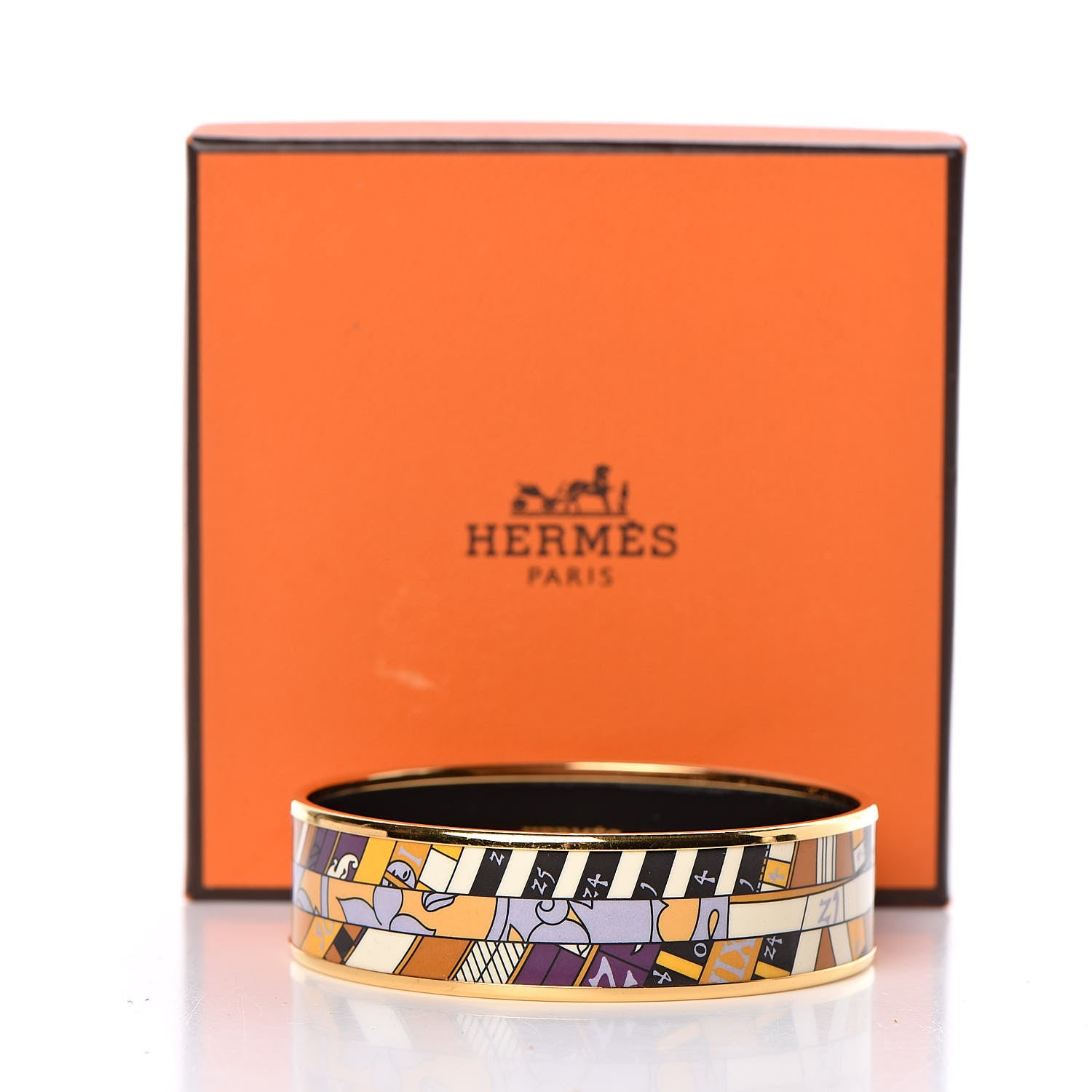 Hermes Enamel Printed Astrologie Nouvelle Wide Bracelet 62 6 of 6
