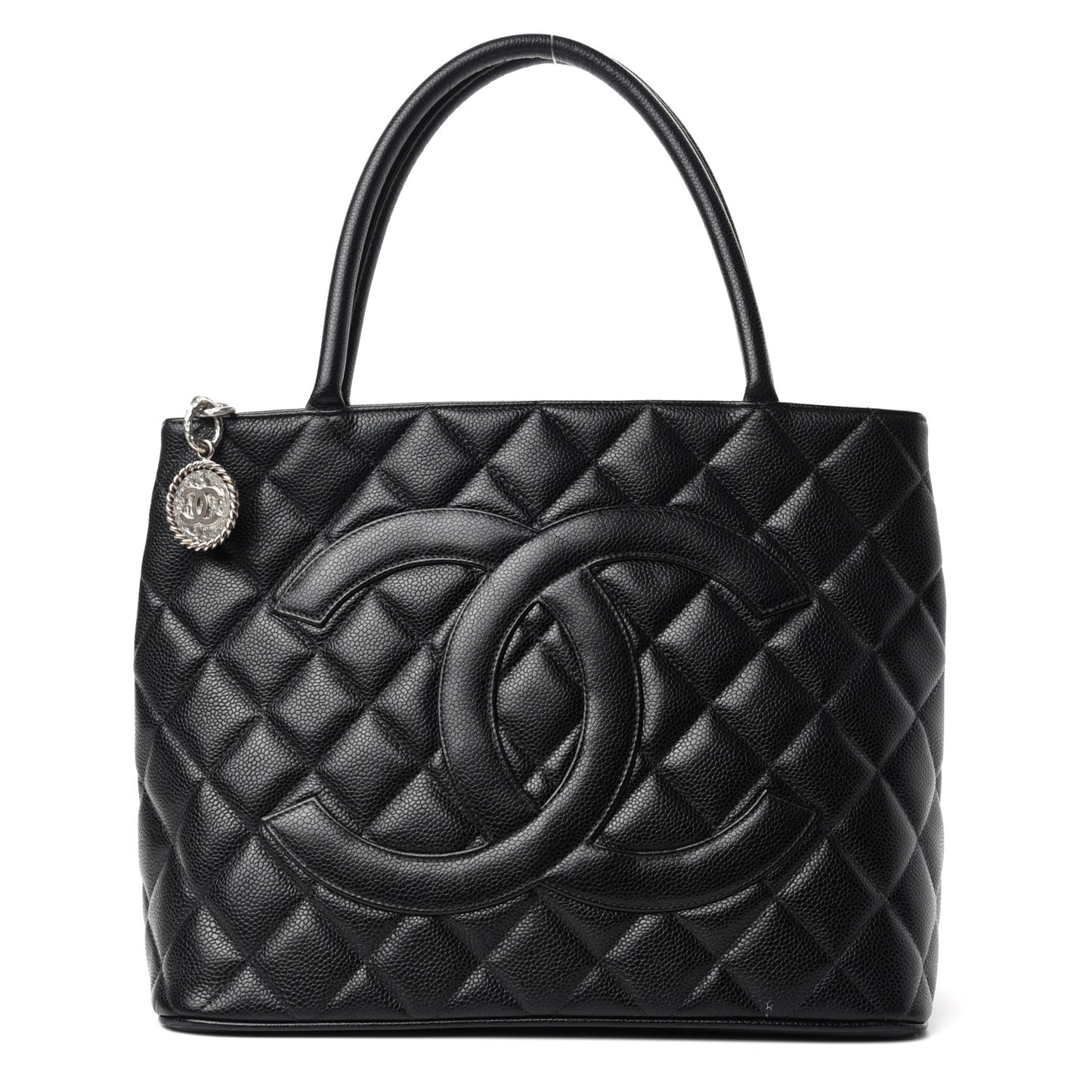 Caviar Quilted Medallion Tote Black