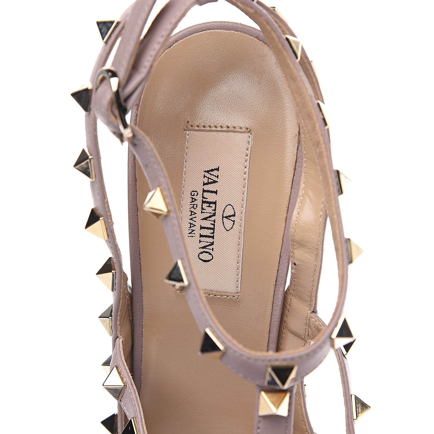 Valentino Garavani Patent Rockstud Ankle Strap Pumps 39.5 Navy Poudre 7 of 8