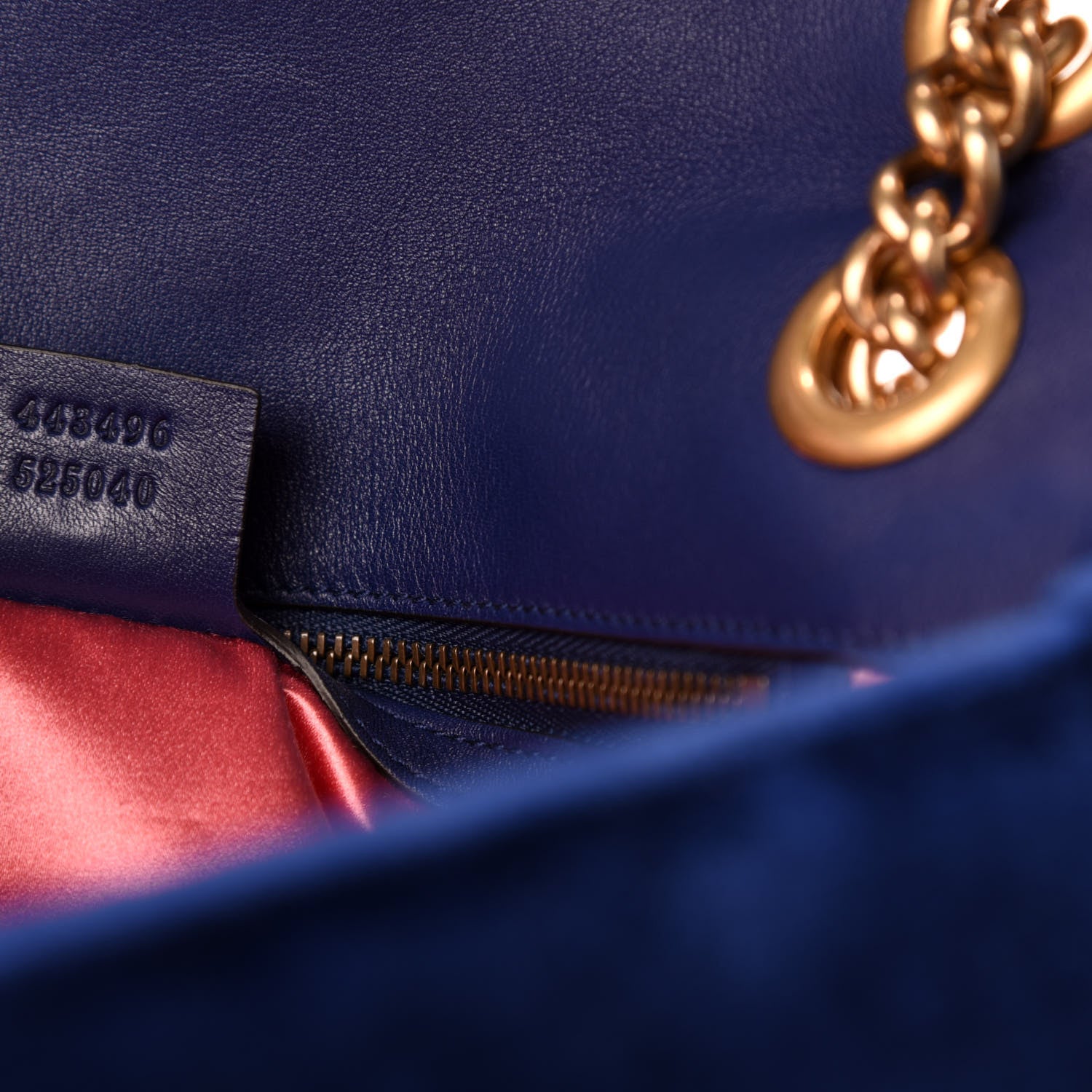 Gucci Velvet Matelasse Medium GG Marmont Shoulder Bag Cobalt Blue 10 of 11