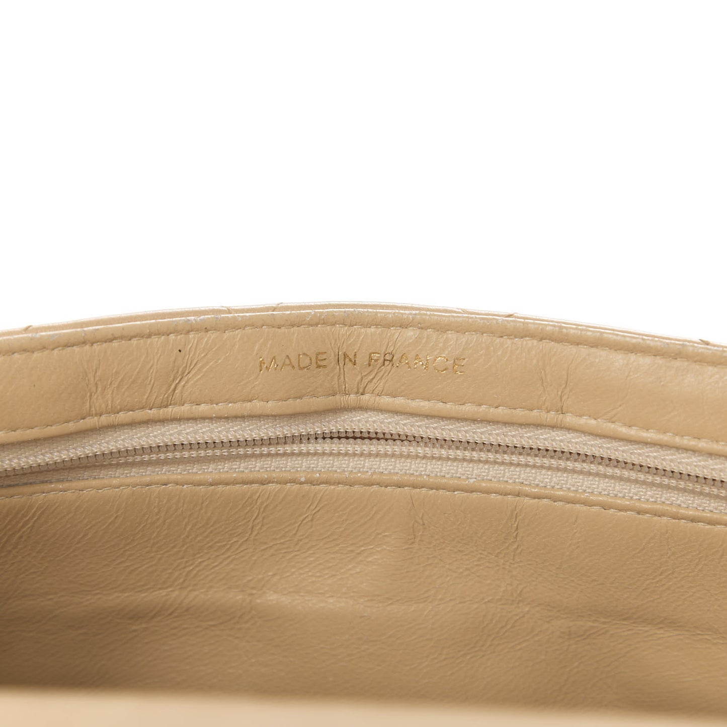 Lambskin Quilted Medium Double Sided Flap Beige