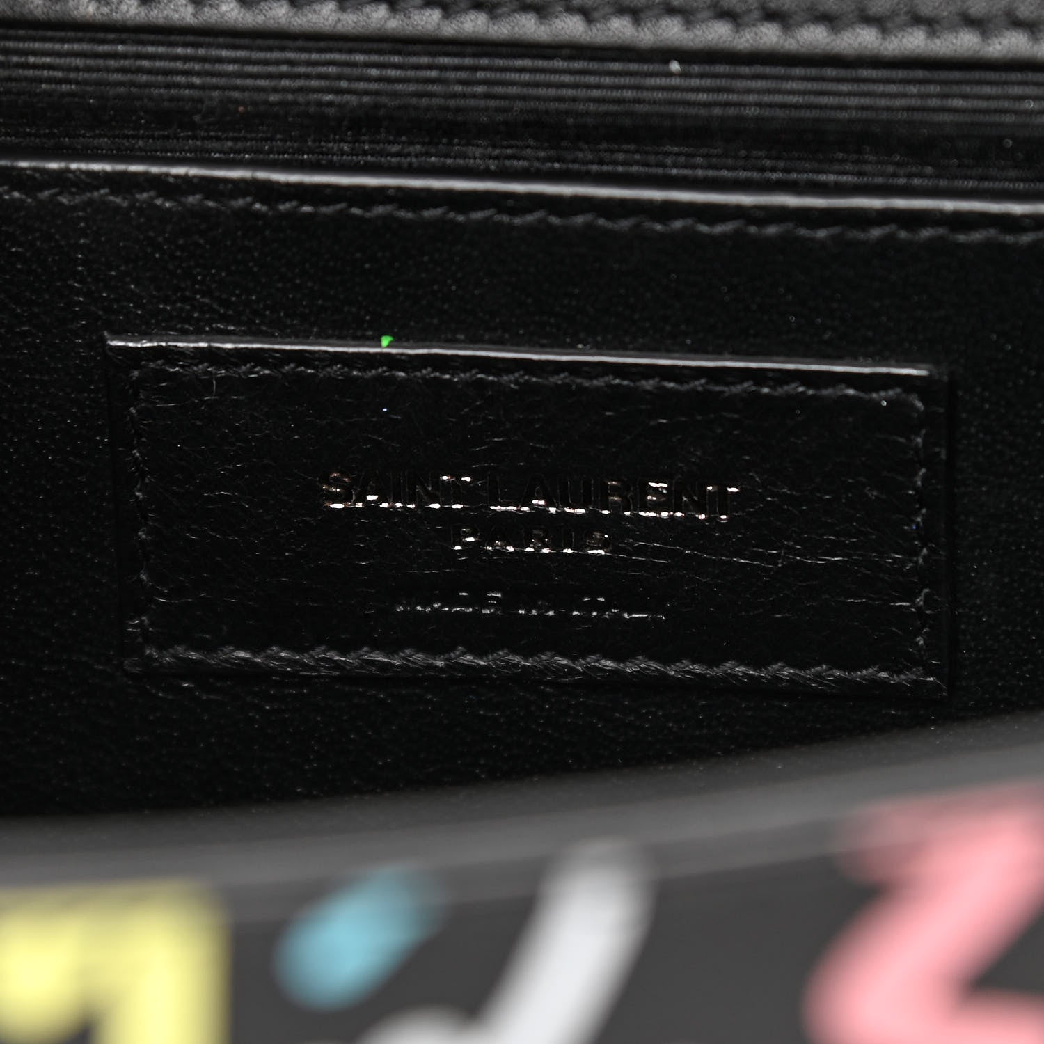 Saint Laurent Grain De Poudre Small Monogram Graphic Print Kate Satchel Black 6 of 9