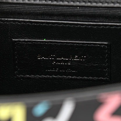 Saint Laurent Grain De Poudre Small Monogram Graphic Print Kate Satchel Black 6 of 9